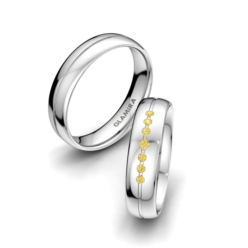 Diamante Amarillo Anillo de boda Authentic Line 5 mm