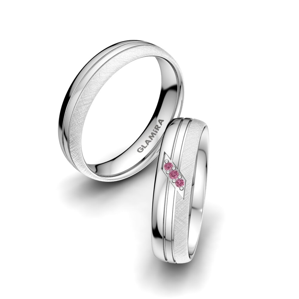 Rhodolite Garnet Wedding Ring Bright Aura 5 mm