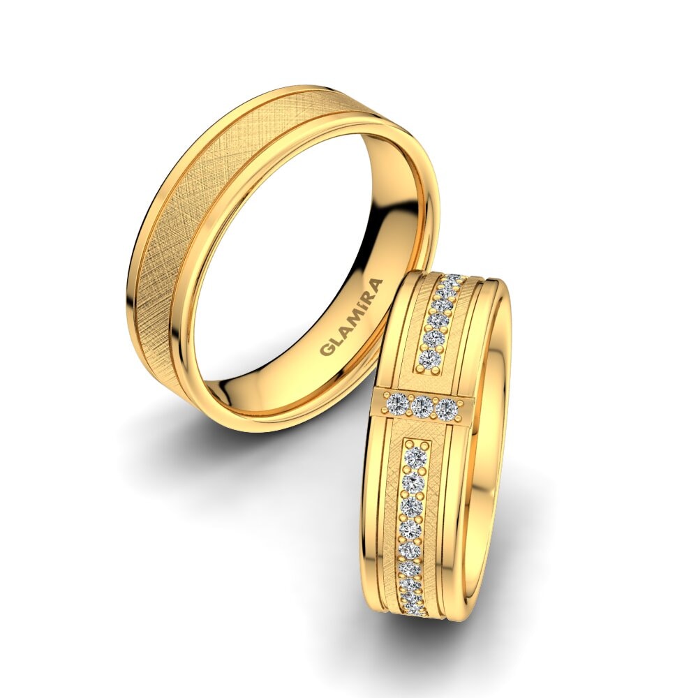 14ct Yellow Gold Wedding Ring Bright Core 6 mm
