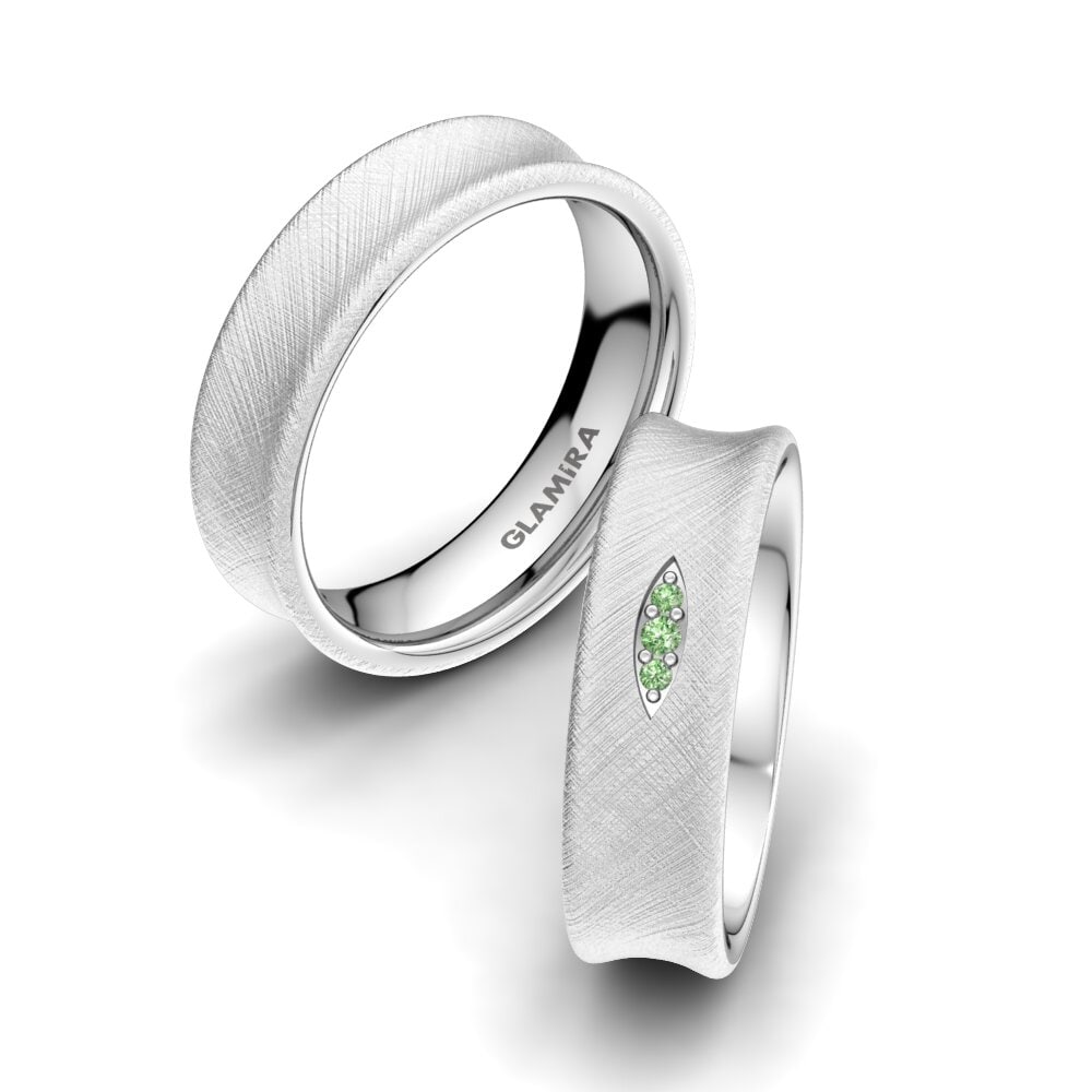 Green Diamond Wedding Ring Flawless Beauty 6 mm