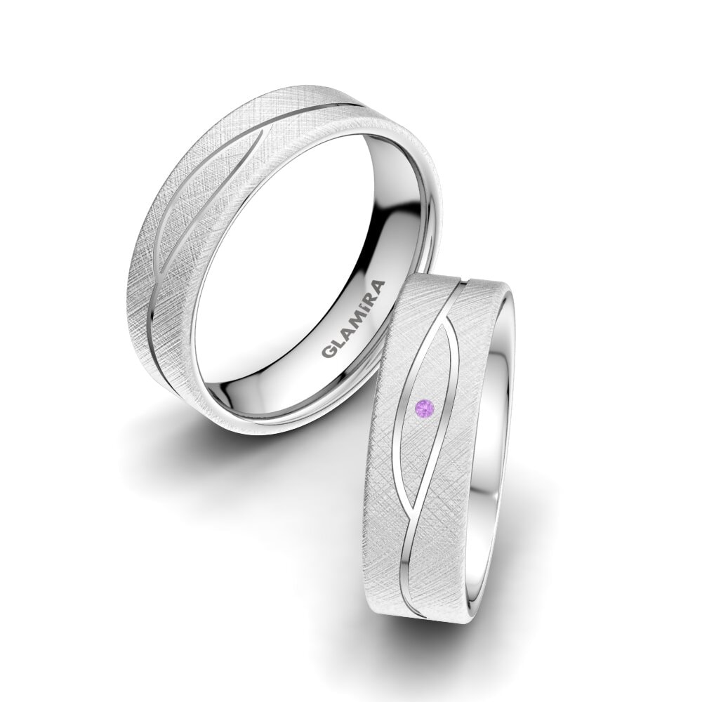 Amethyst Wedding Ring Bright Set 6 mm
