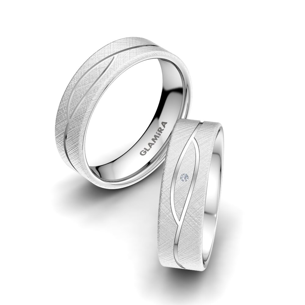 Diamante cultivado en laboratorio Anillo de boda Bright Set 6 mm