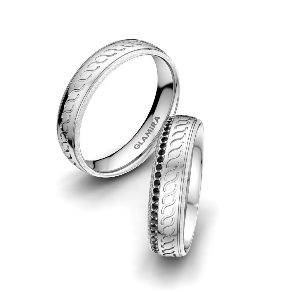 Black Onyx Wedding Ring Brilliant Beauty 5 mm