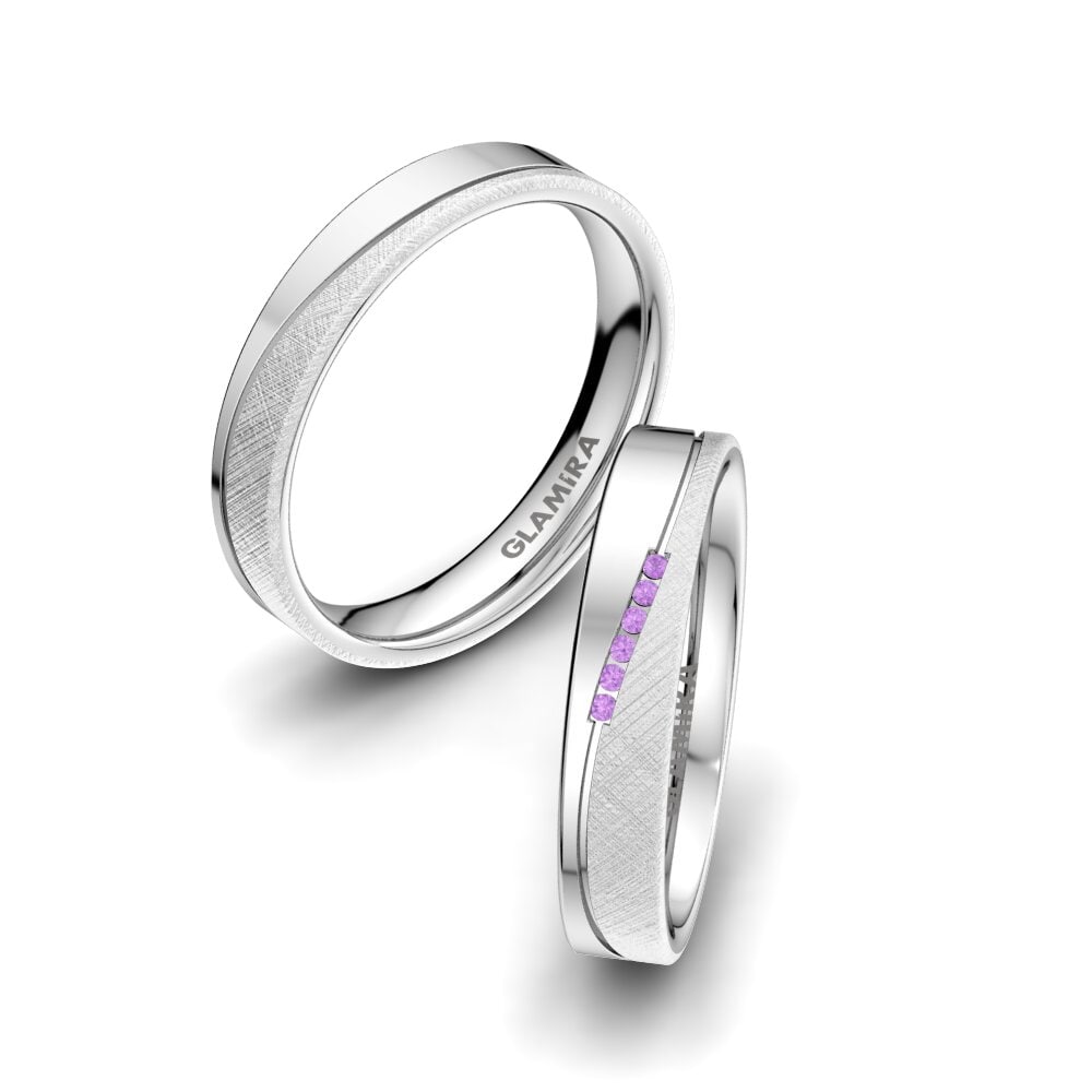 Amethyst Wedding Ring Shining Energy 4 mm