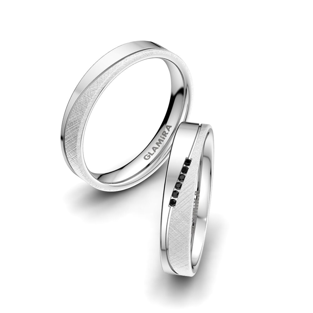 Zafiro negro Anillo de boda Shining Energy 4 mm