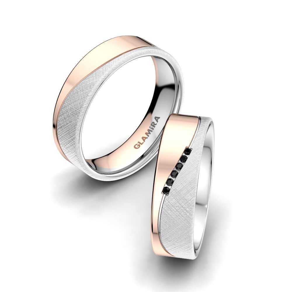 Zafiro negro Anillo de boda Shining Energy 6 mm