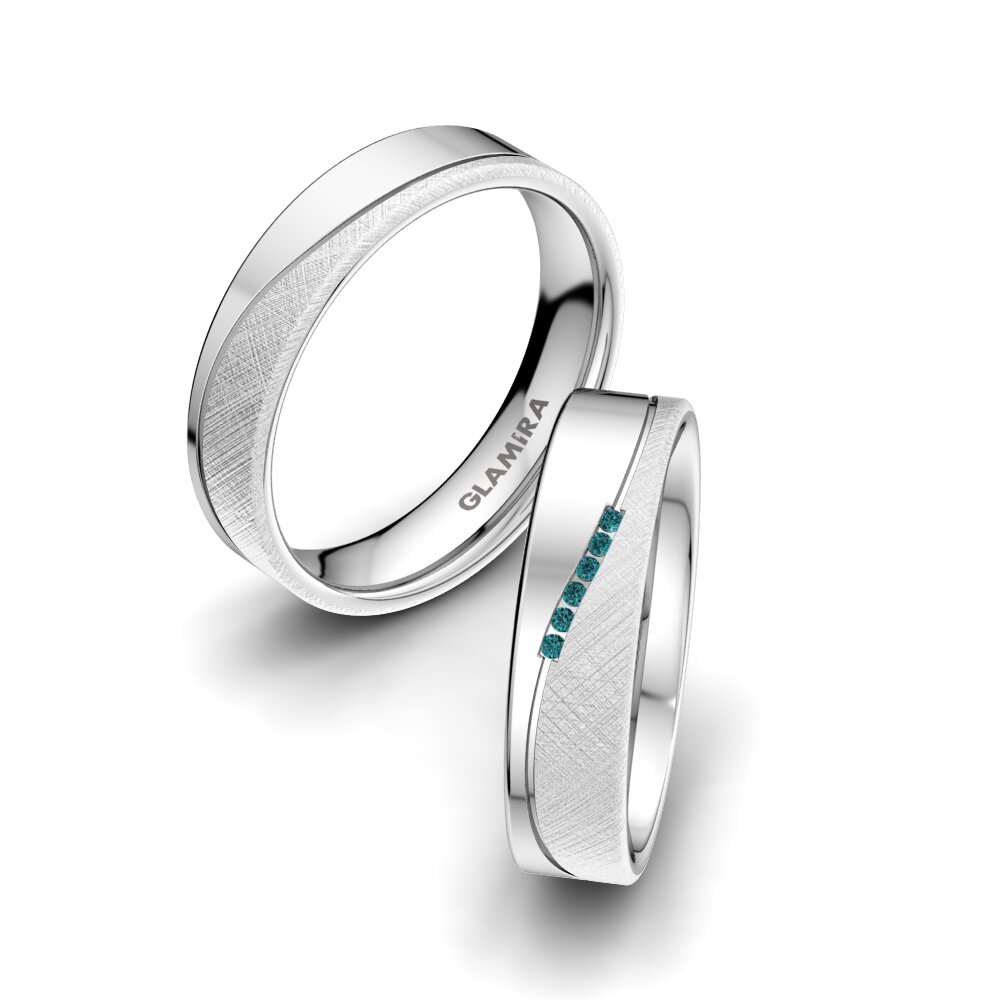 Diamante Azul Anillo de boda Shining Energy 5 mm