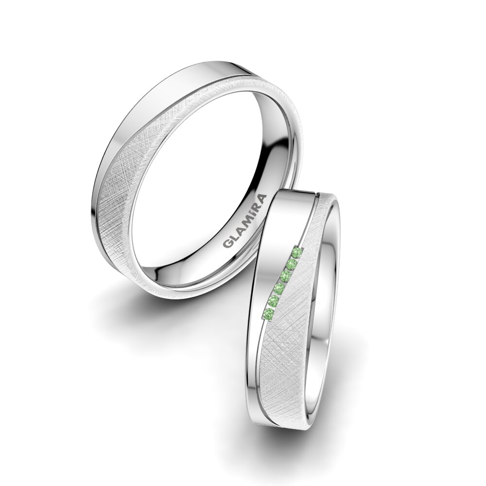 Diamante Verde Anillo de boda Shining Energy 5 mm