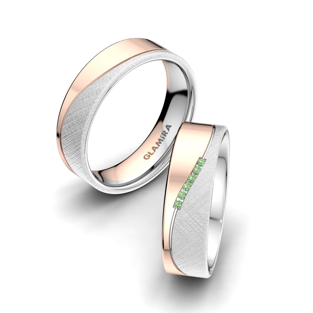 Diamante Verde Anillo de boda Shining Energy 6 mm