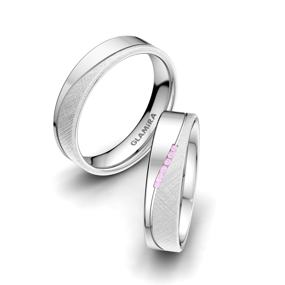 Zafiro Rosado Anillo de boda Shining Energy 5 mm