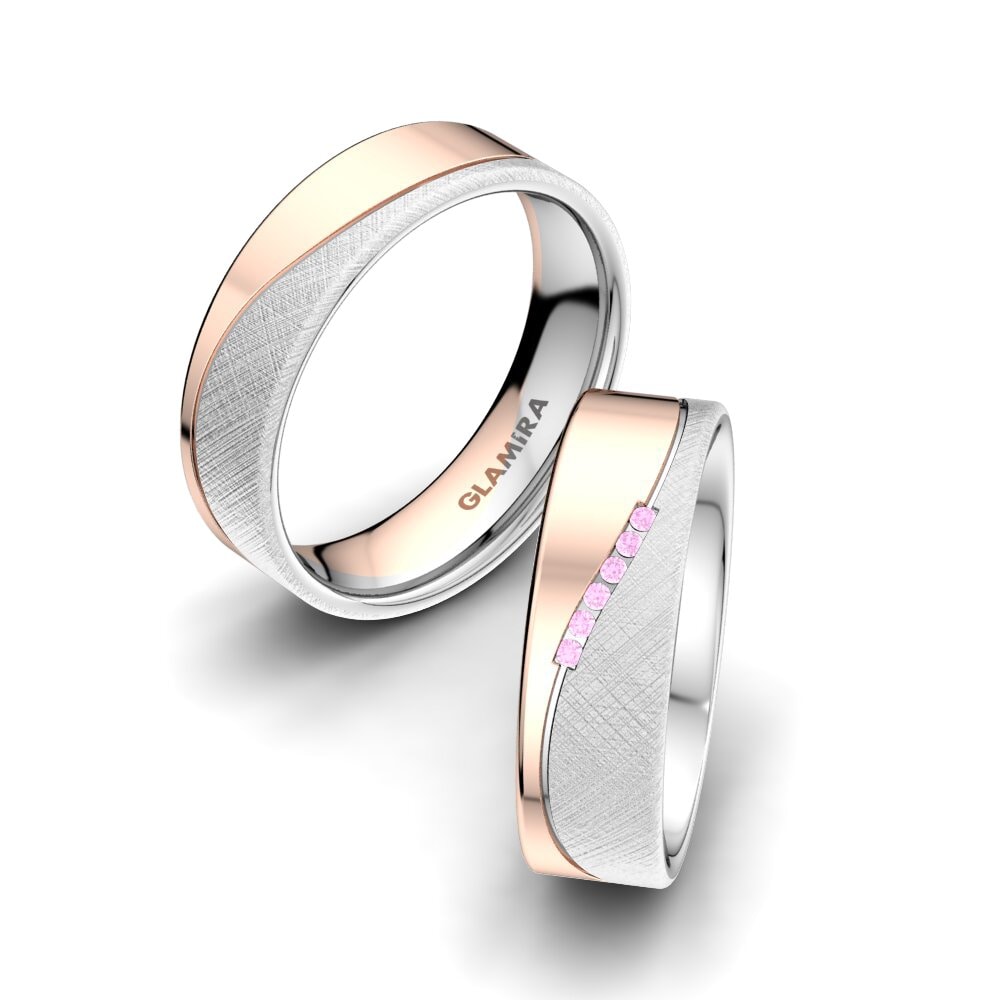 Zafiro Rosado Anillo de boda Shining Energy 6 mm