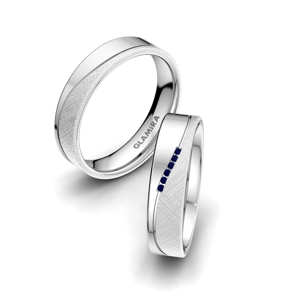 Sapphire Wedding Ring Shining Energy 5 mm