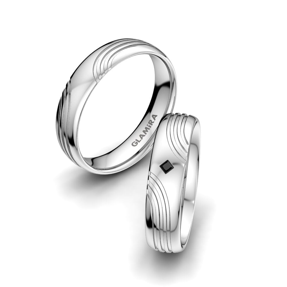 Diamante Negro Anillo de boda Alluring Twist 5 mm