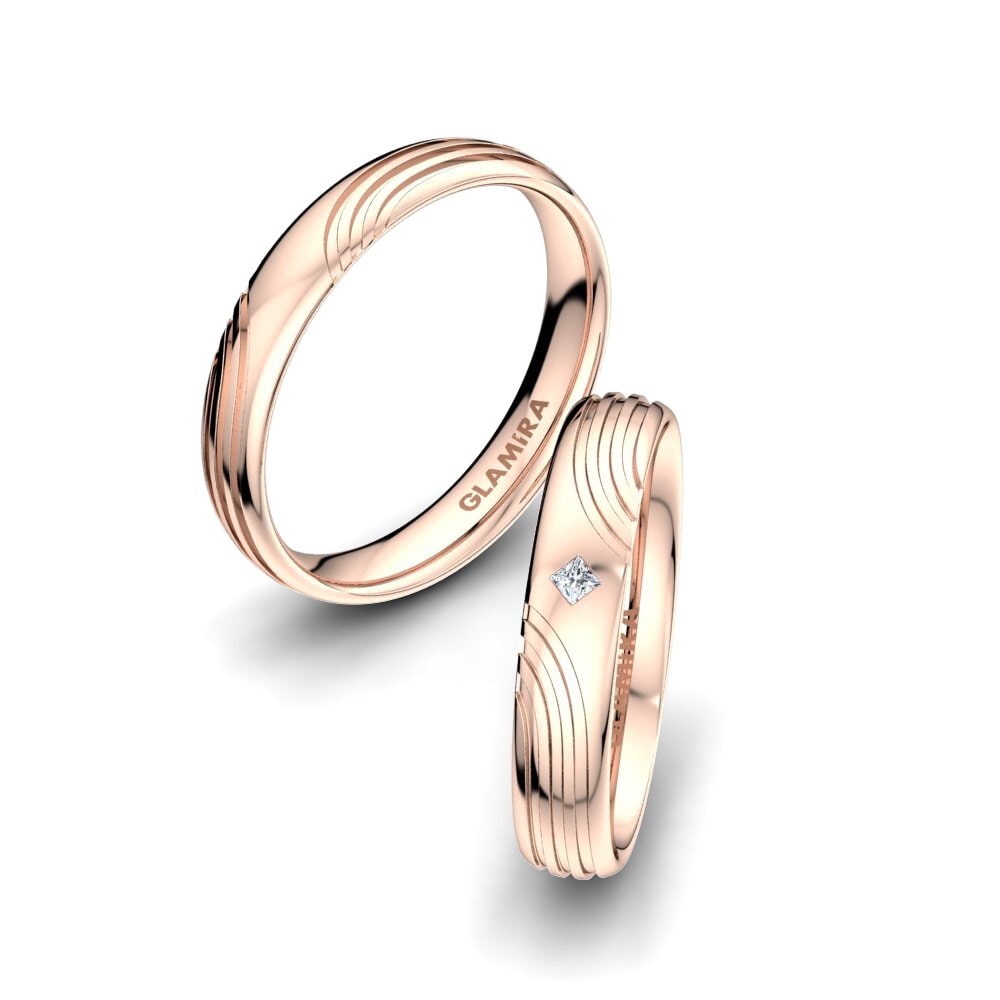 Or rose 14k Diamant Bague de Mariage Alluring Twist 4 mm