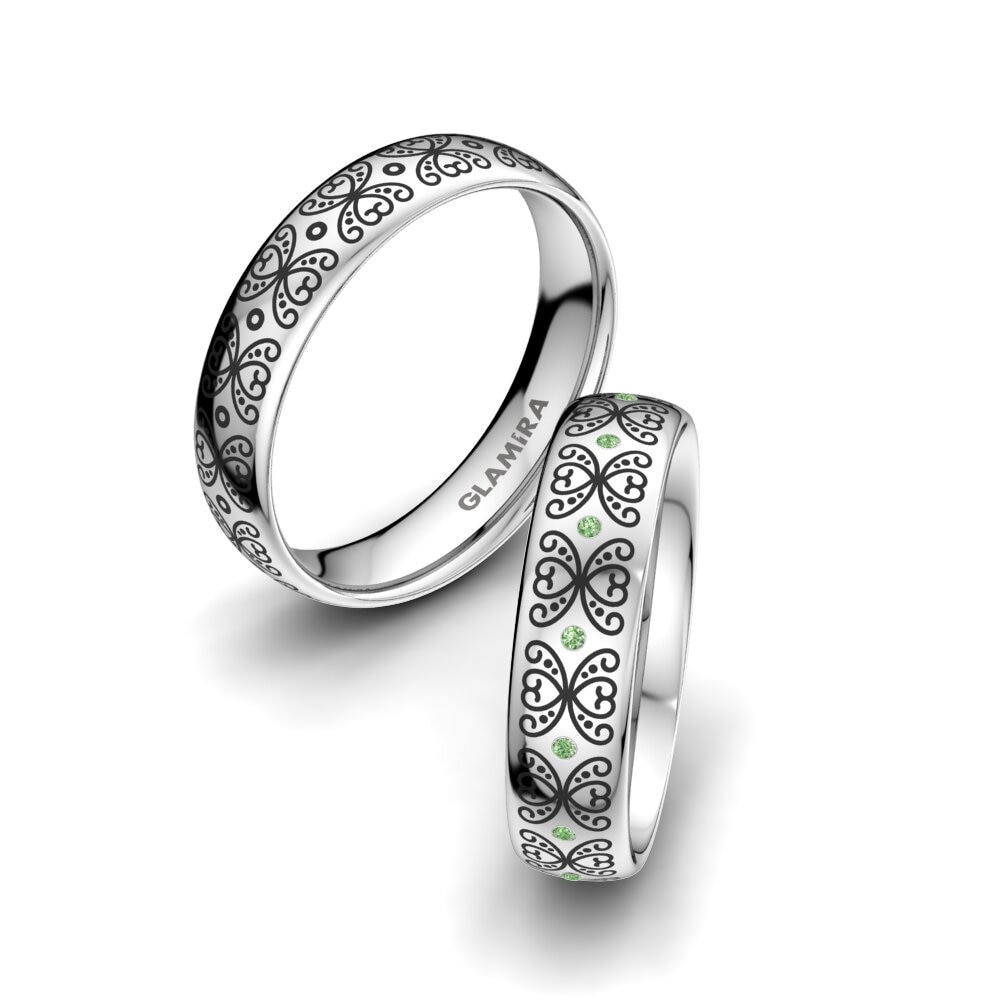 Green Diamond Wedding Ring Adore Power 5 mm