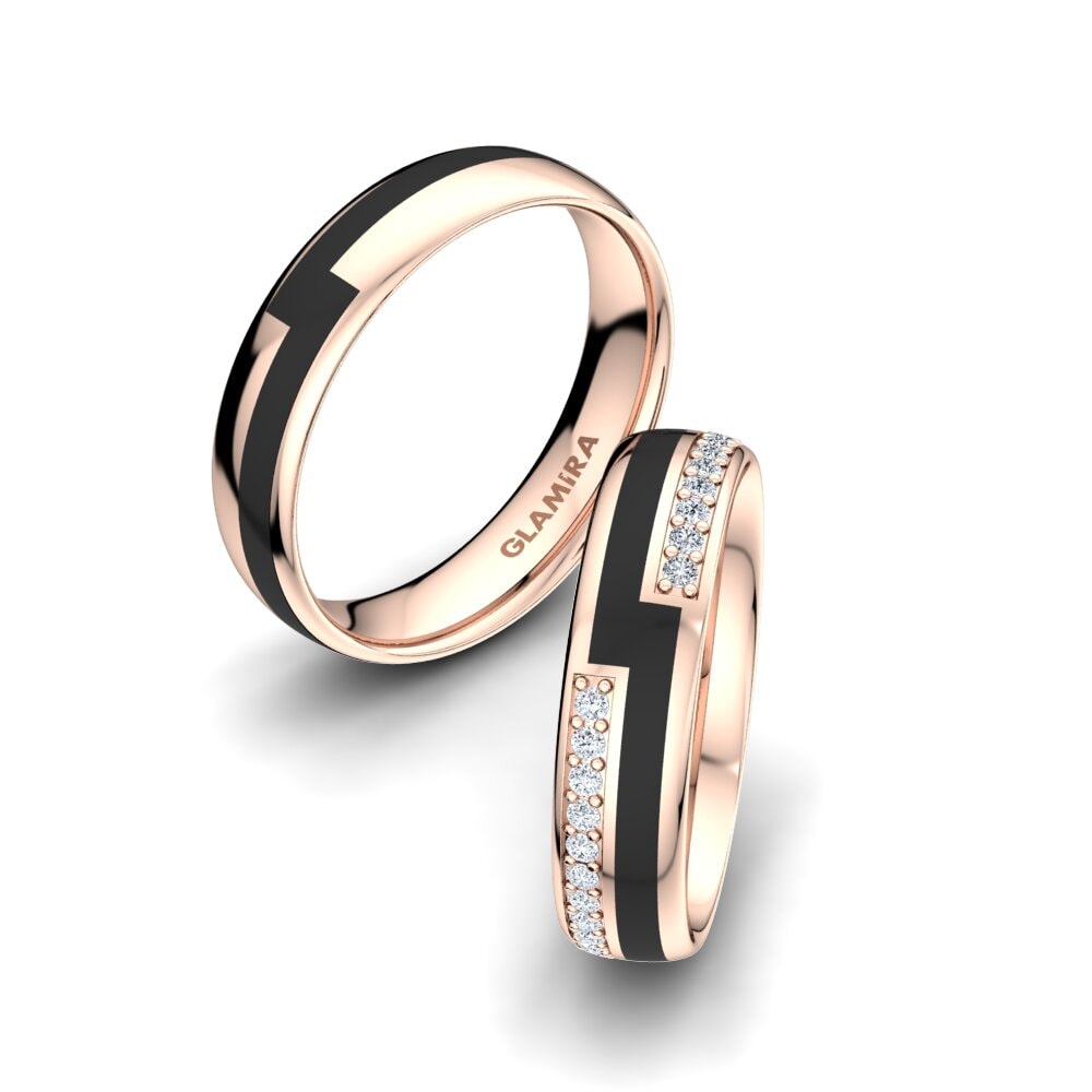 Or rose 14k Diamant Bague de Mariage Ornate Treasure 5 mm
