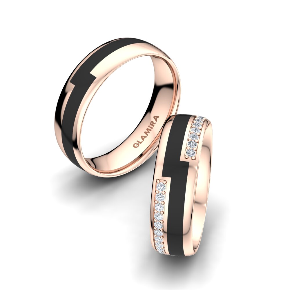 Or rose 14k Diamant Bague de Mariage Ornate Treasure 6 mm
