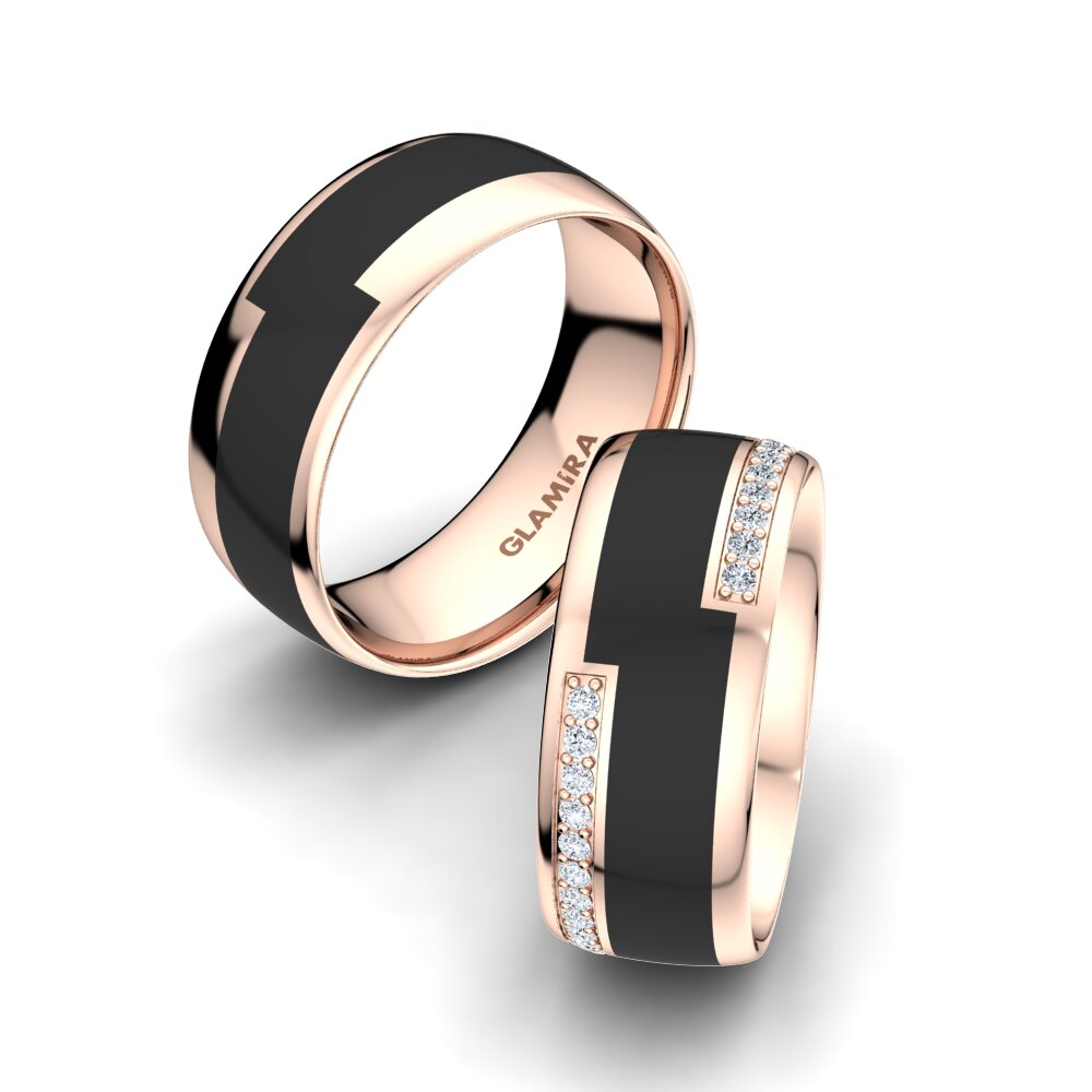 Or rose 14k Diamant Bague de Mariage Ornate Treasure 8 mm