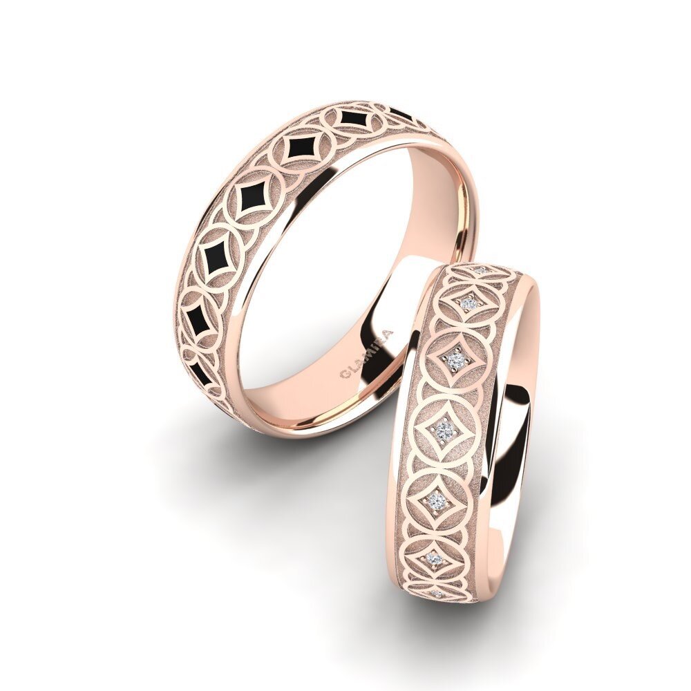 Or rose 14k Diamant Bague de Mariage Exotic Shine 6 mm