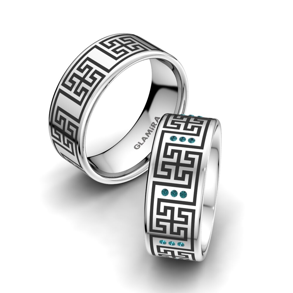 Diamante Azul Anillo de boda Exotic Love 8 mm
