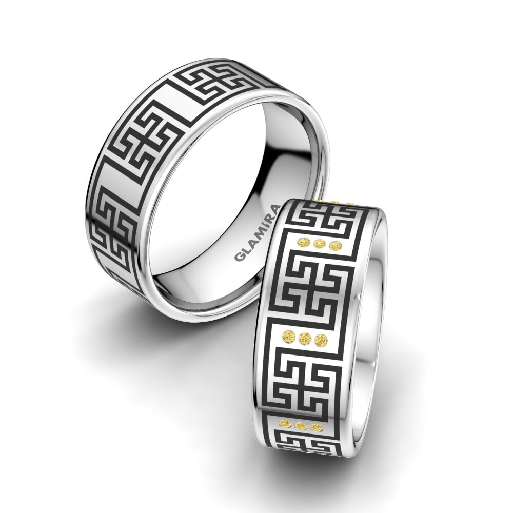 Diamante Amarillo Anillo de boda Exotic Love 8 mm