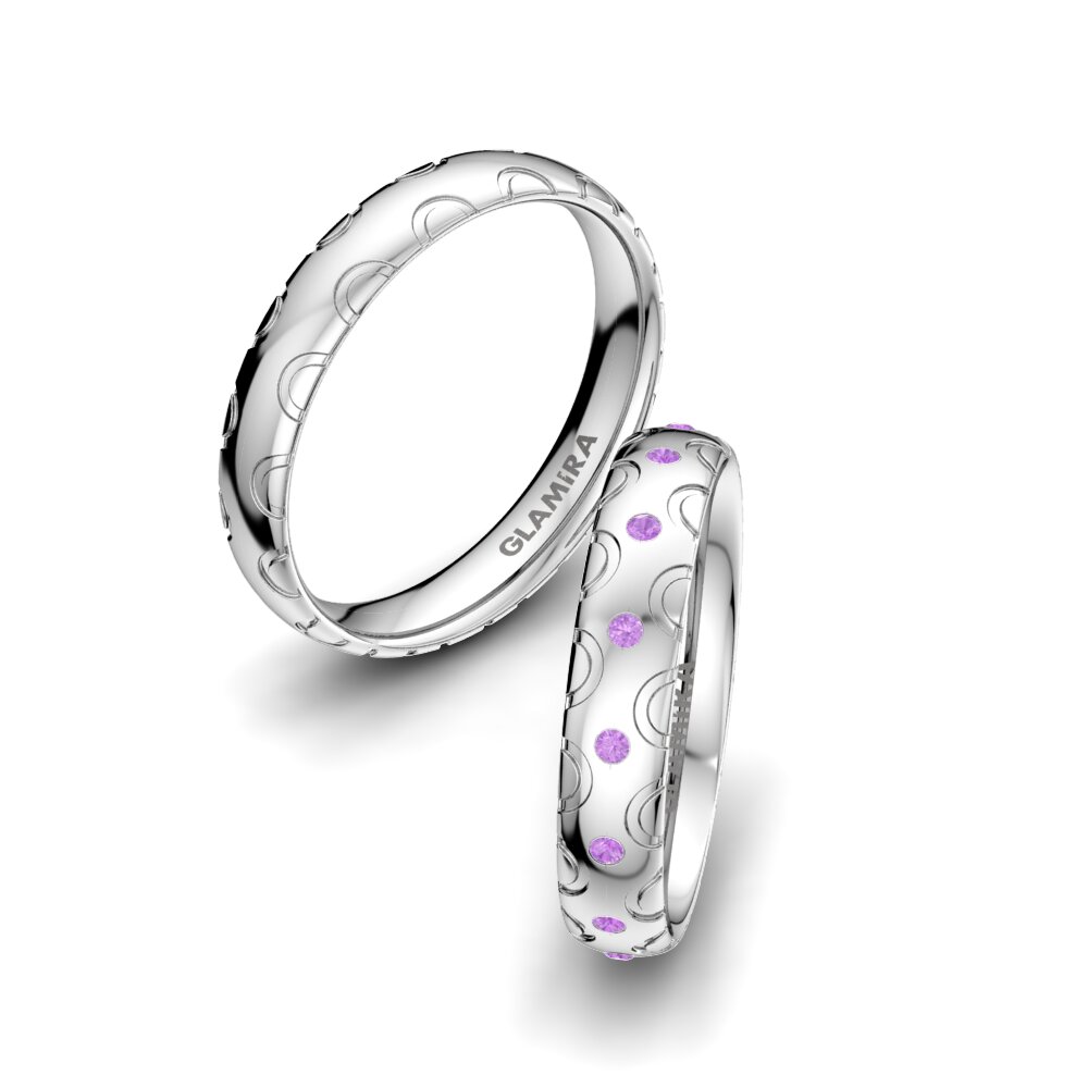 Amethyst Wedding Ring Florid Dream 4 mm