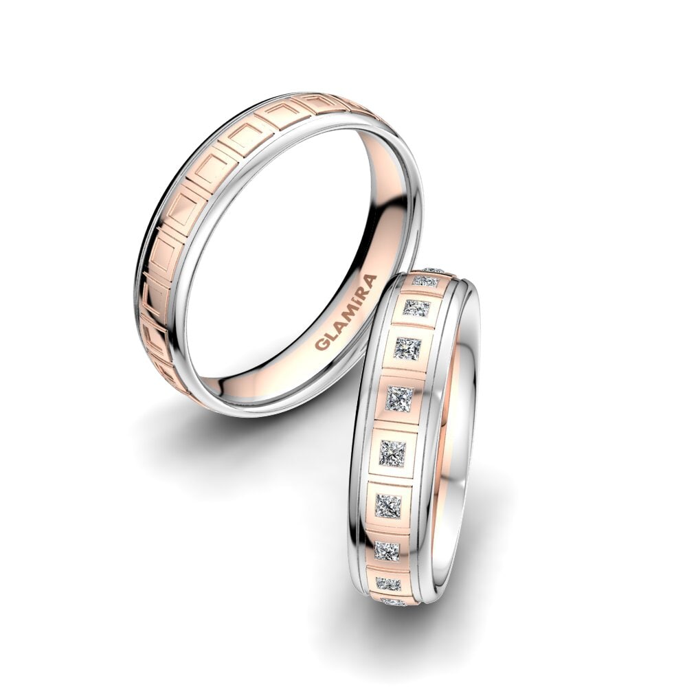 14K Rood & Wit Goud Trouwring Charming World 5 mm