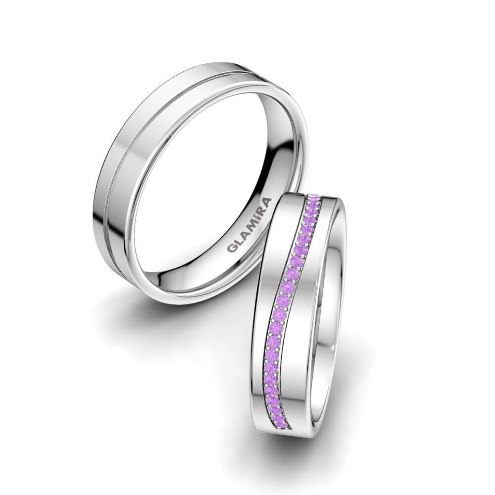 Amethyst Wedding Ring Charming Noble 5 mm