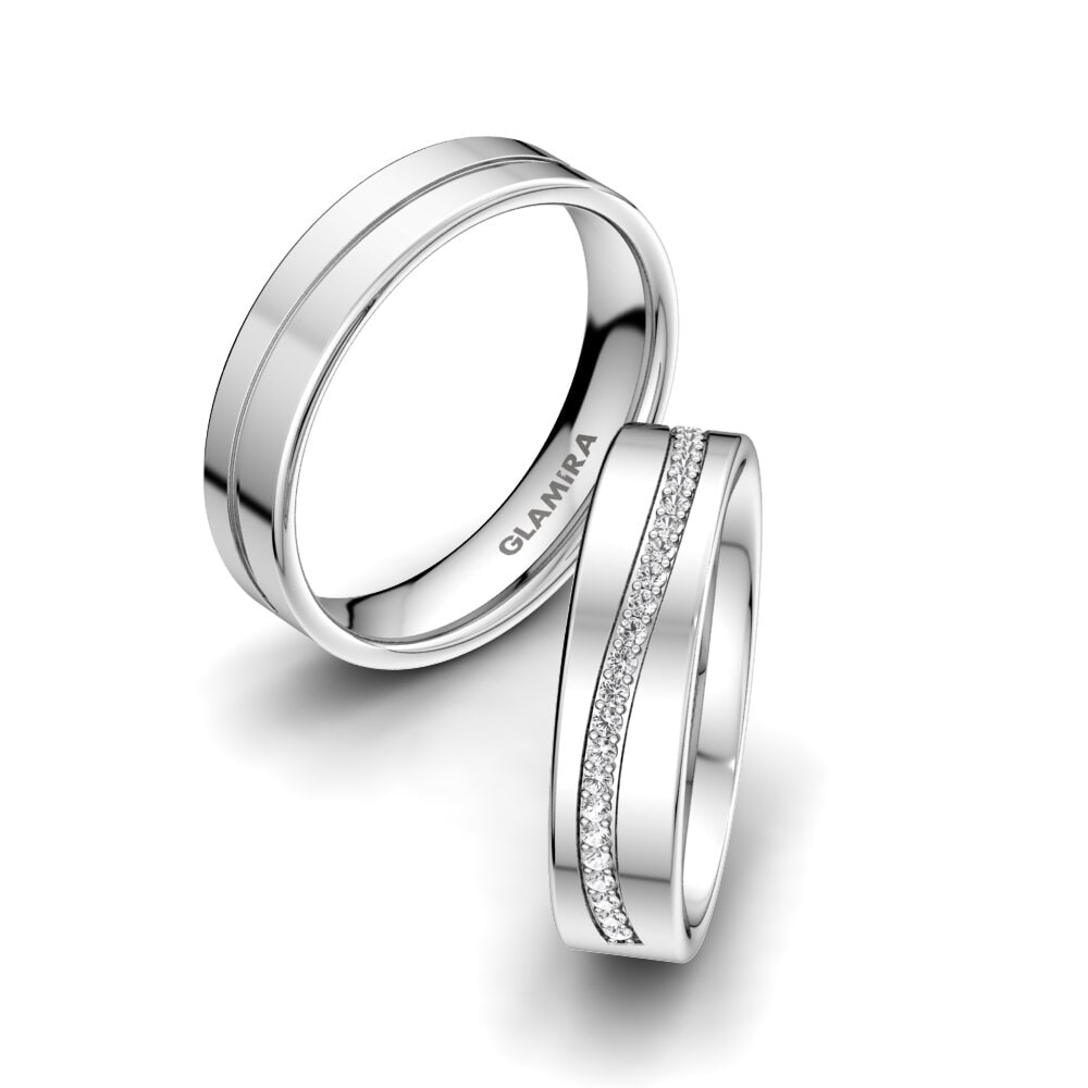 White sapphire Wedding Ring Charming Noble 5 mm