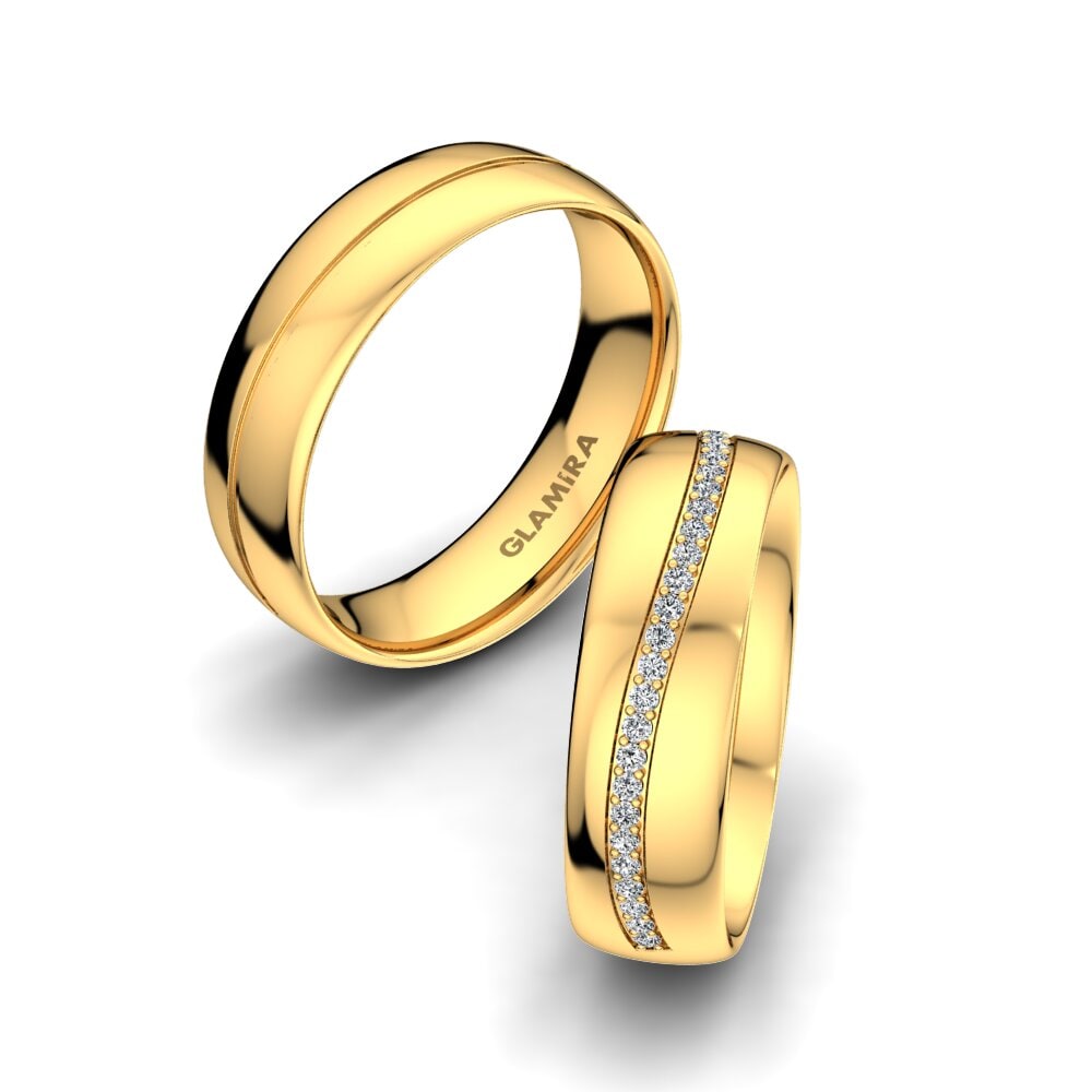 Anillo de boda Charming Noble 6 mm 18k Oro Amarillo