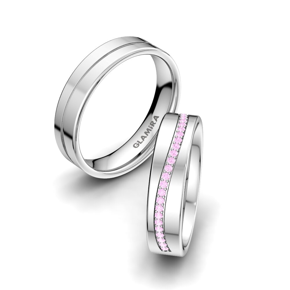 Zafiro Rosado Anillo de boda Charming Noble 5 mm