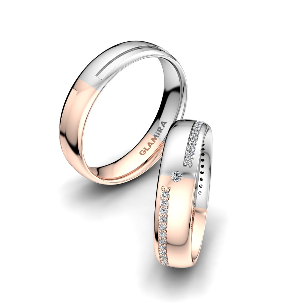 18k Rose & White Gold Wedding Ring Elegant Choice 5 mm