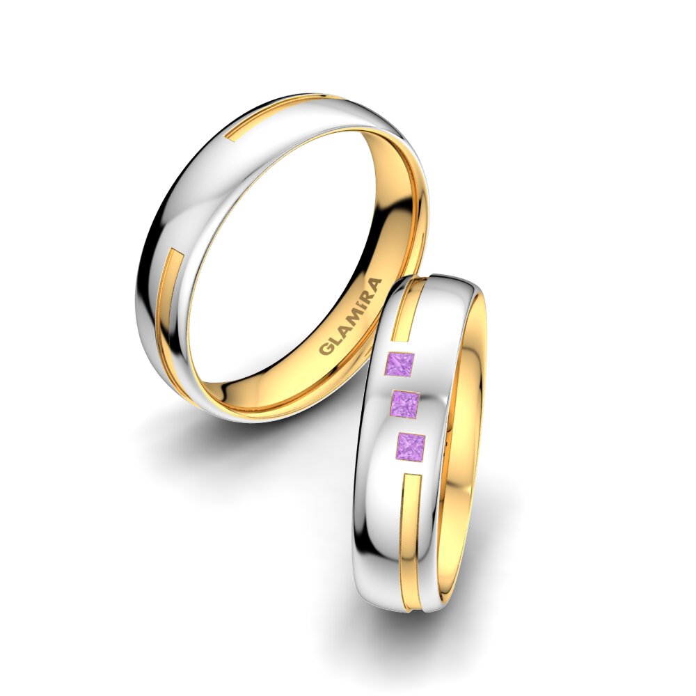Amethist Trouwring Charming Pretty 5 mm