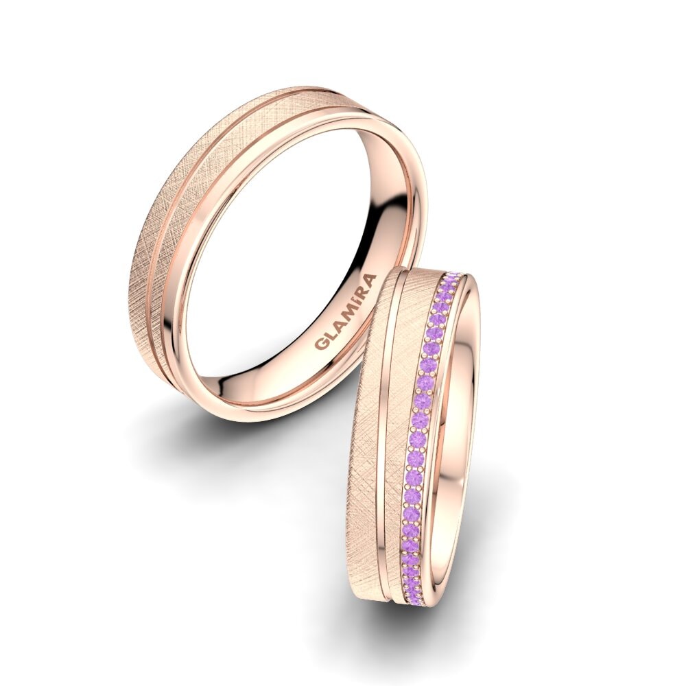 Amethyst Wedding Ring Glamour Wish 5 mm