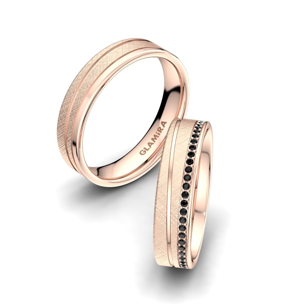 Zafiro negro Anillo de boda Glamour Wish 5 mm