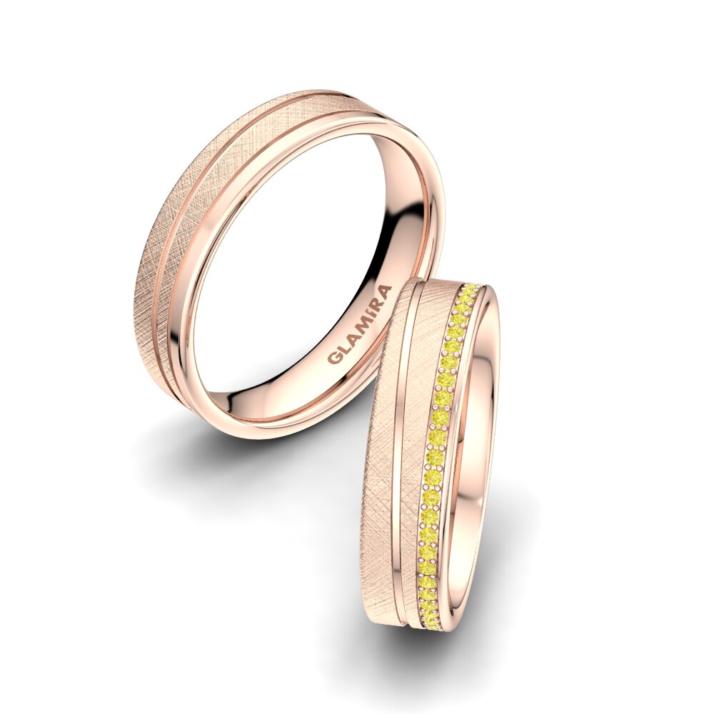 Yellow Sapphire Wedding Ring Glamour Wish 5 mm