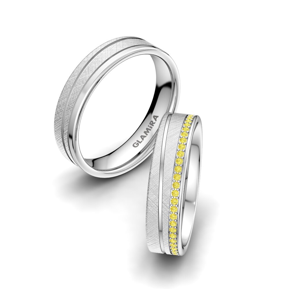 Memoire Yellow Sapphire Wedding Rings