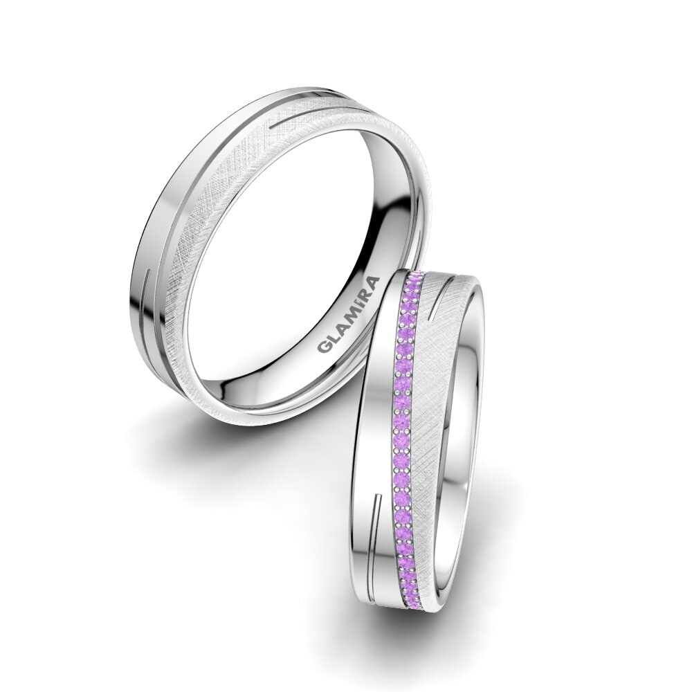 Amethyst Wedding Ring Glamour Star 5 mm