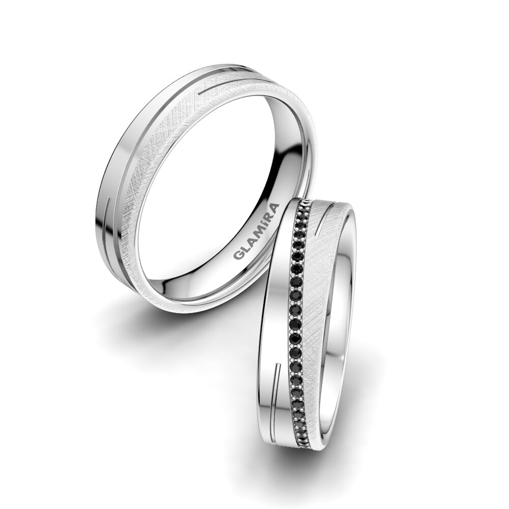 Zafiro negro Anillo de boda Glamour Star 5 mm