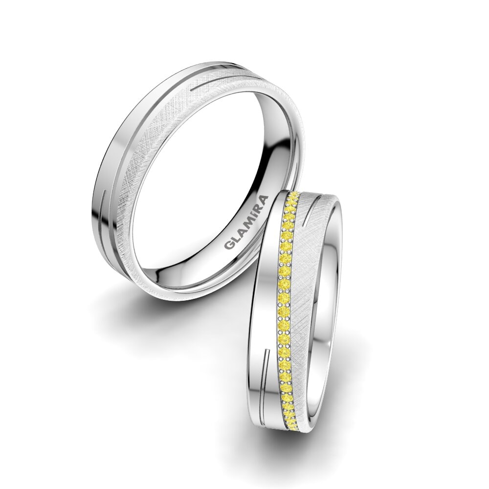 Yellow Sapphire Wedding Ring Glamour Star 5 mm