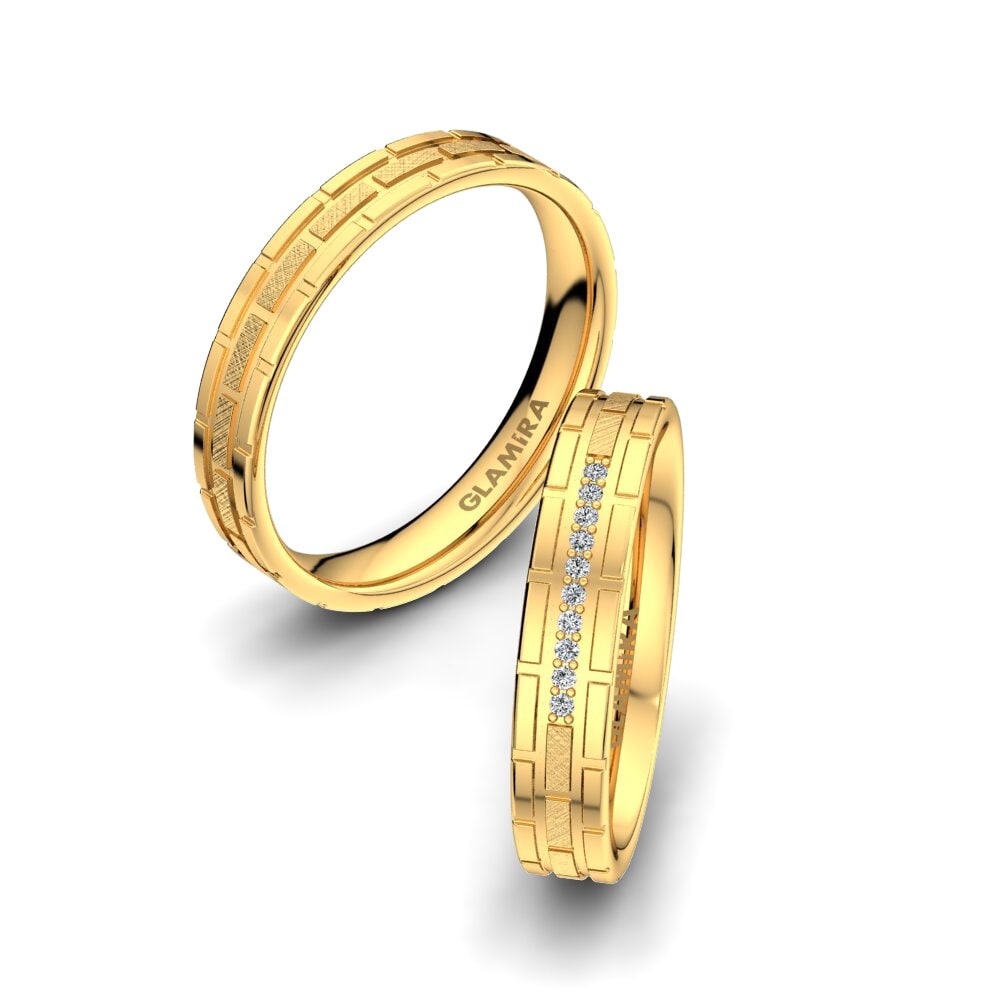 14ct Yellow Gold Wedding Ring Glamour Queen 4 mm