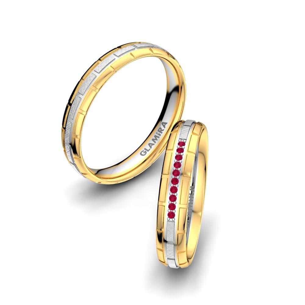 Rubí Anillo de boda Glamour Queen 4 mm