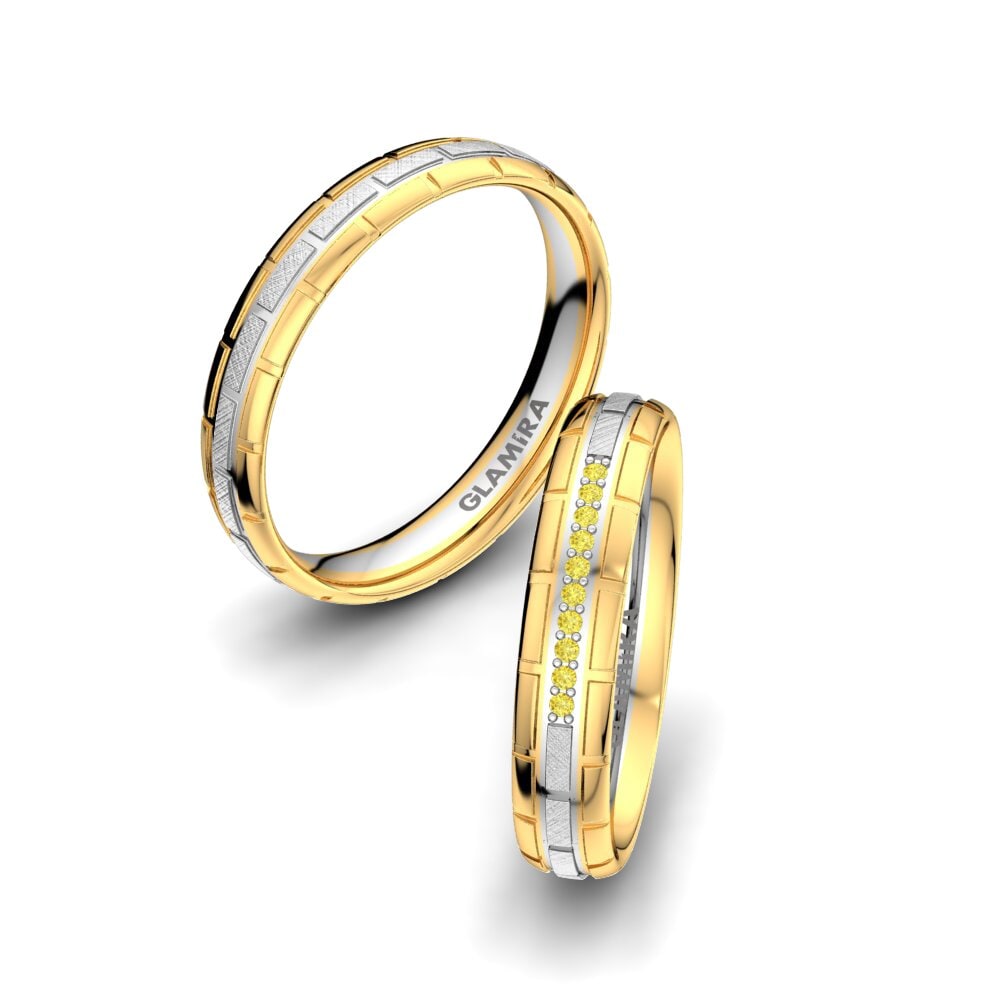 Yellow Sapphire Wedding Ring Glamour Queen 4 mm