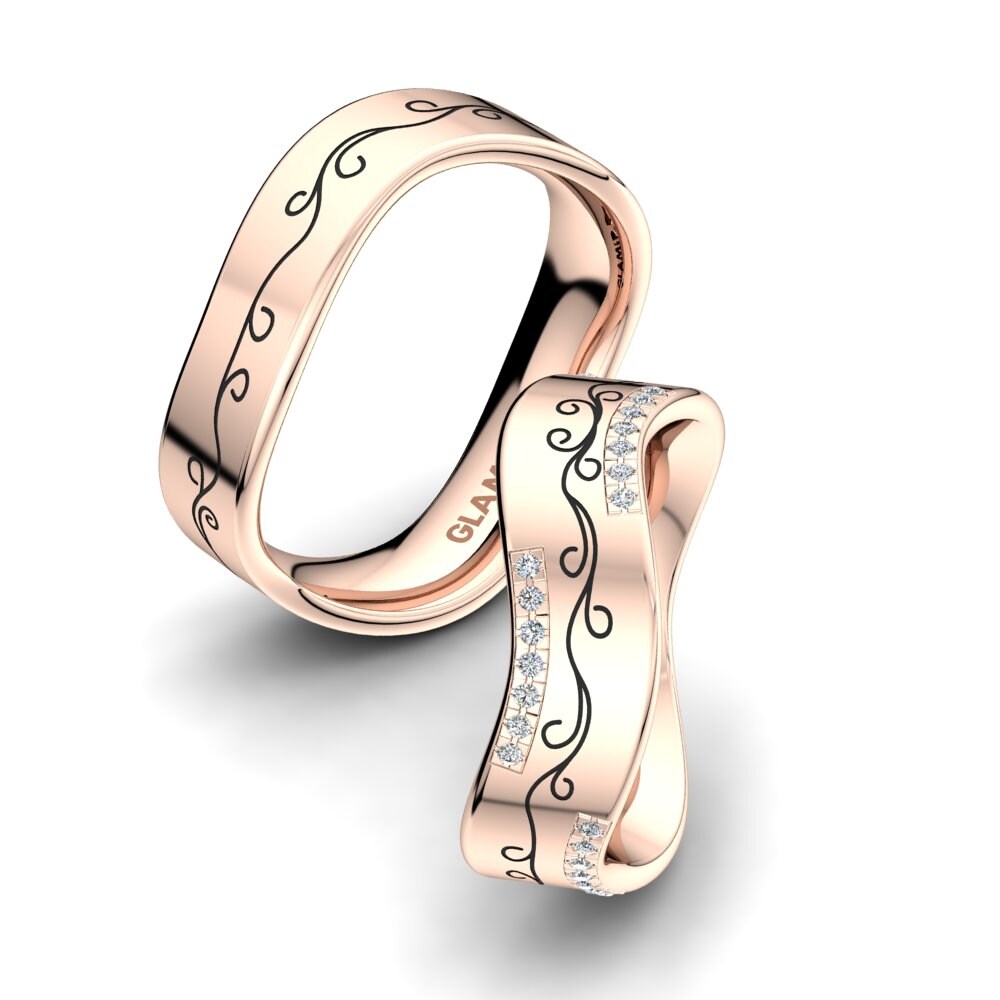 Or rose 14k Diamant Bague de Mariage Marvelous Passion 6 mm