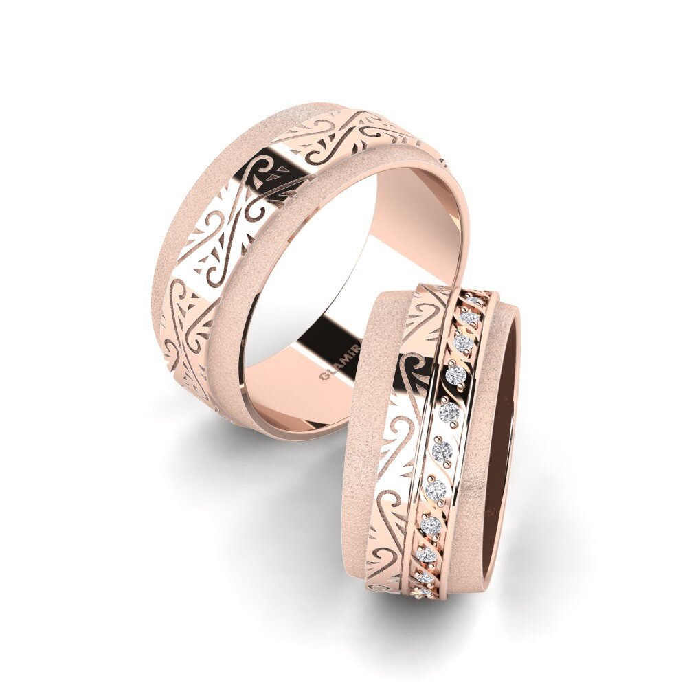 Or rose 14k Diamant Bague de Mariage Mystic Winter