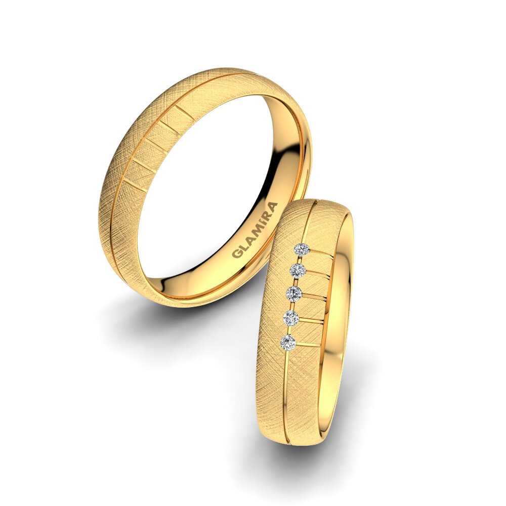 Or Jaune 18k Bague de Mariage Pure Valentine 5 mm