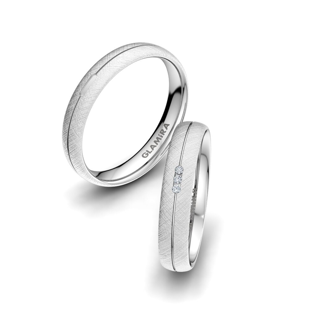 14k Oro Blanco Diamante Anillo de boda Unique Dream 4 mm