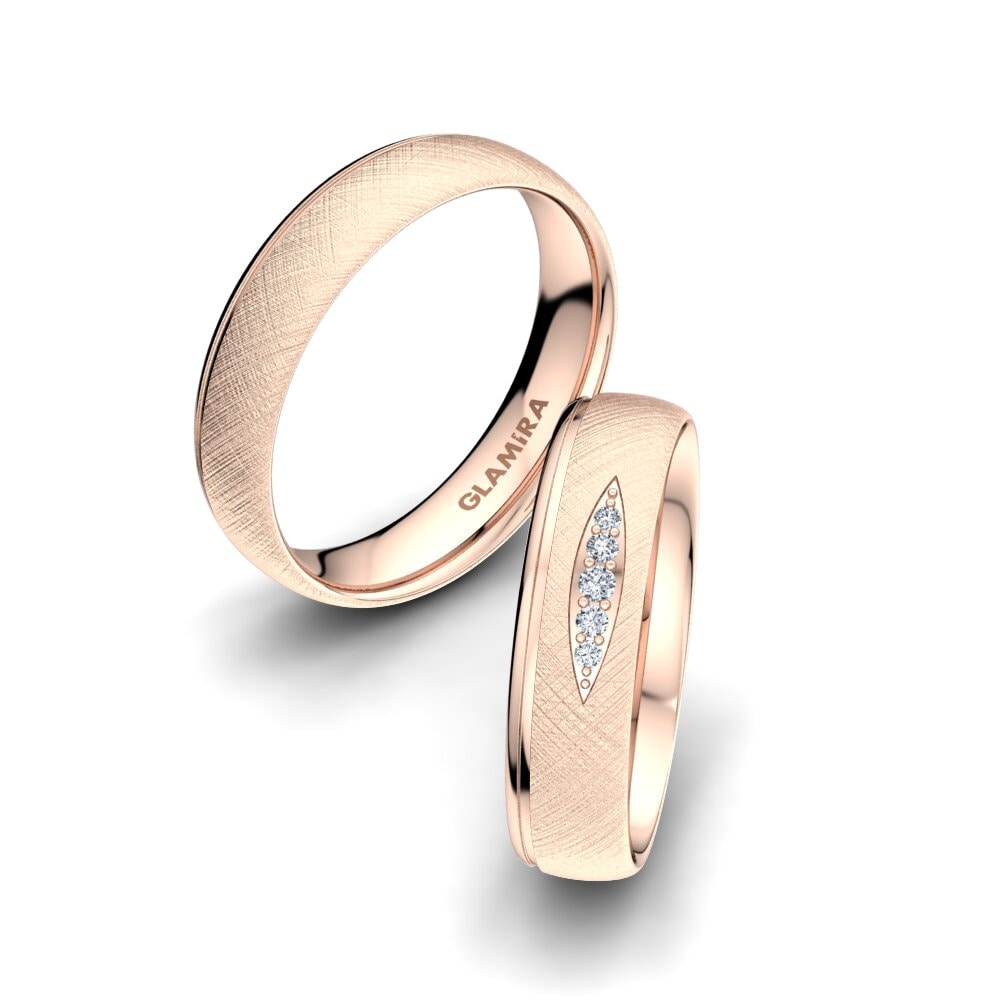 Or rose 14k Diamant Bague de Mariage Romantic Thought 5 mm