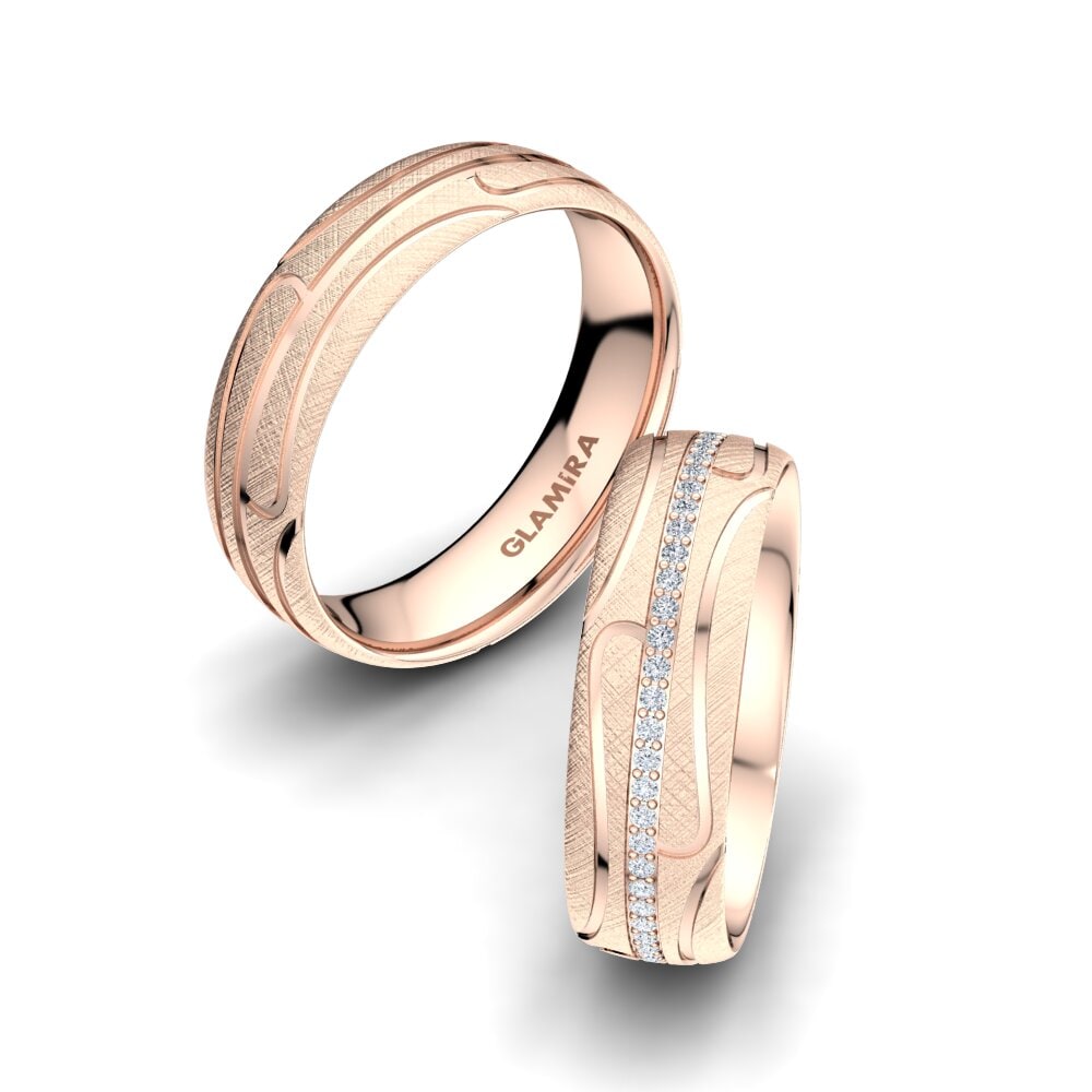 Or rose 14k Diamant Bague de Mariage Romantic Feeling 6 mm