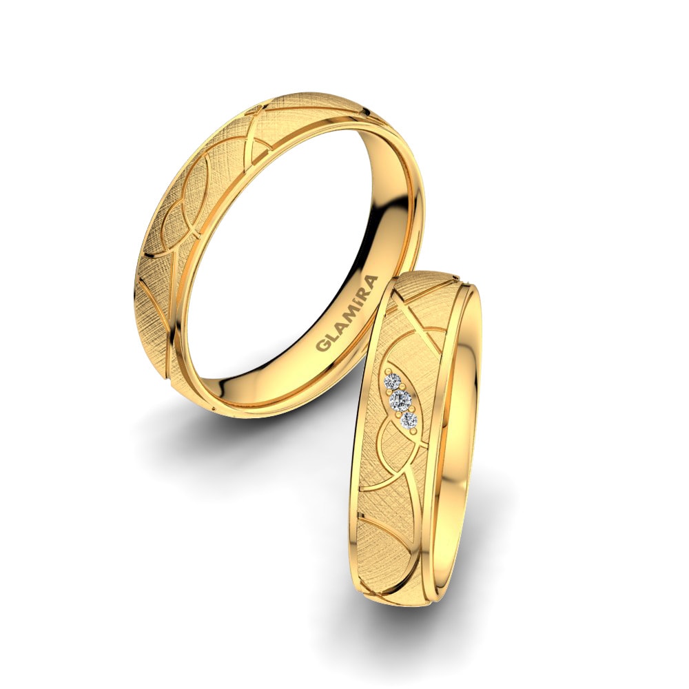 9k Yellow Gold Wedding Ring Golden Aura 5 mm